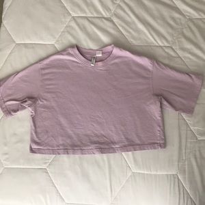 Women’s Cropped Lilac Jersey Tee